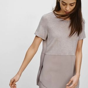 Wilfred Capucine Silk T-shirt Two Tone Tee shirt, lavender and Cream, XS